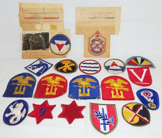 18pcs-WW2 Period US Military Patches-Some Scarce