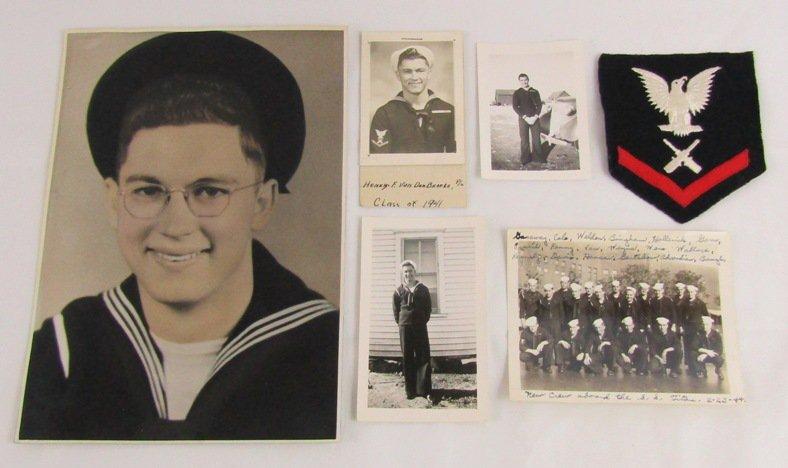 WW2 USN Sailor Photo/Patch Group-Named