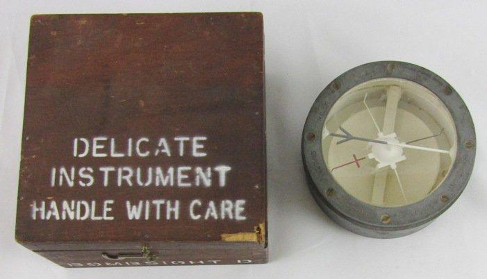 Rare WW2 RCAF Bombsight "D" Compass In Original Wood Box