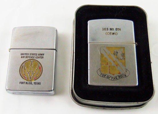 2pcs-1963 & 1983  Military Engraved Zippo Lighters (MA72/44)