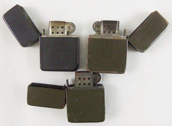 3pcs-WW2 Period US Soldier Issue Windproof Lighters By Park Lighter Co. (MA43)