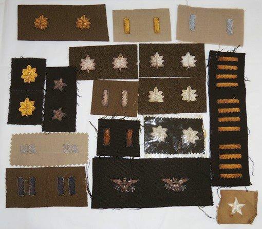 Misc. WW2 US Officer's Bullion Rank Insignia Grouping