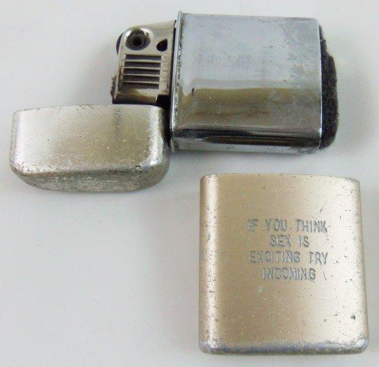Vietnam War Period Ronson "Zippo" Style Wick Lighter With Engraving (MA43)