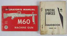 Misc. Vietnam War Era Special Forces Handbook/Medal/Ribbon Bar/M60 Manual/Patch