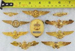 10pcs-Vietnam Era/Later USN Pilot Wings/Submarine/Misc. Badges