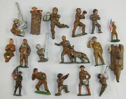 17pcs-WW1-1920's Metal Toy Soldiers