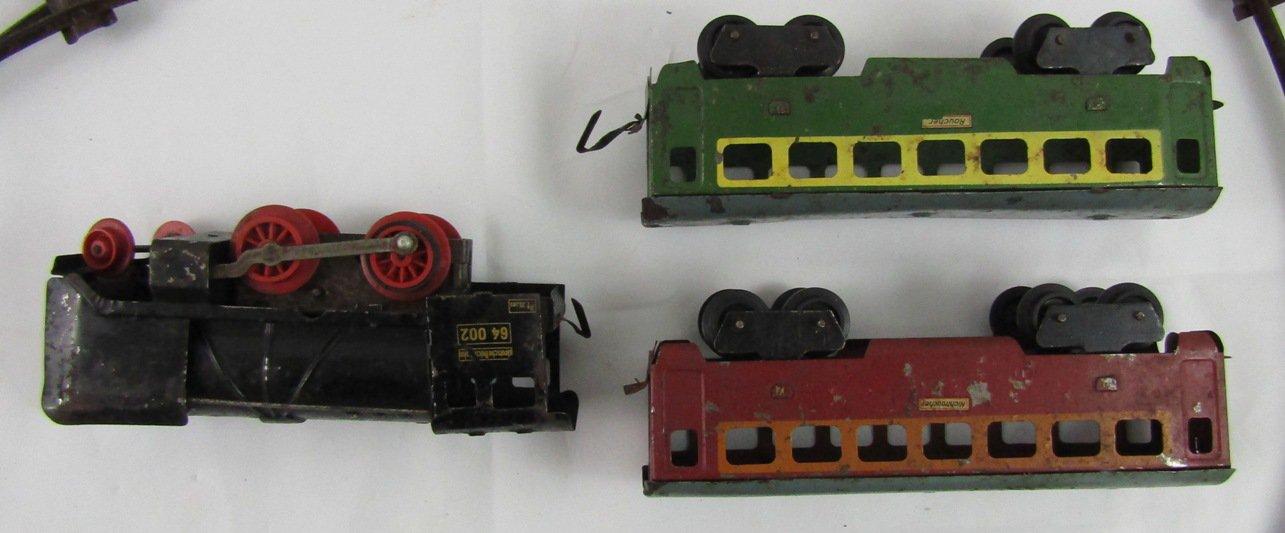 1940/50's German Deutsches Reichsbahn Metal Train Cars/Engine/Track