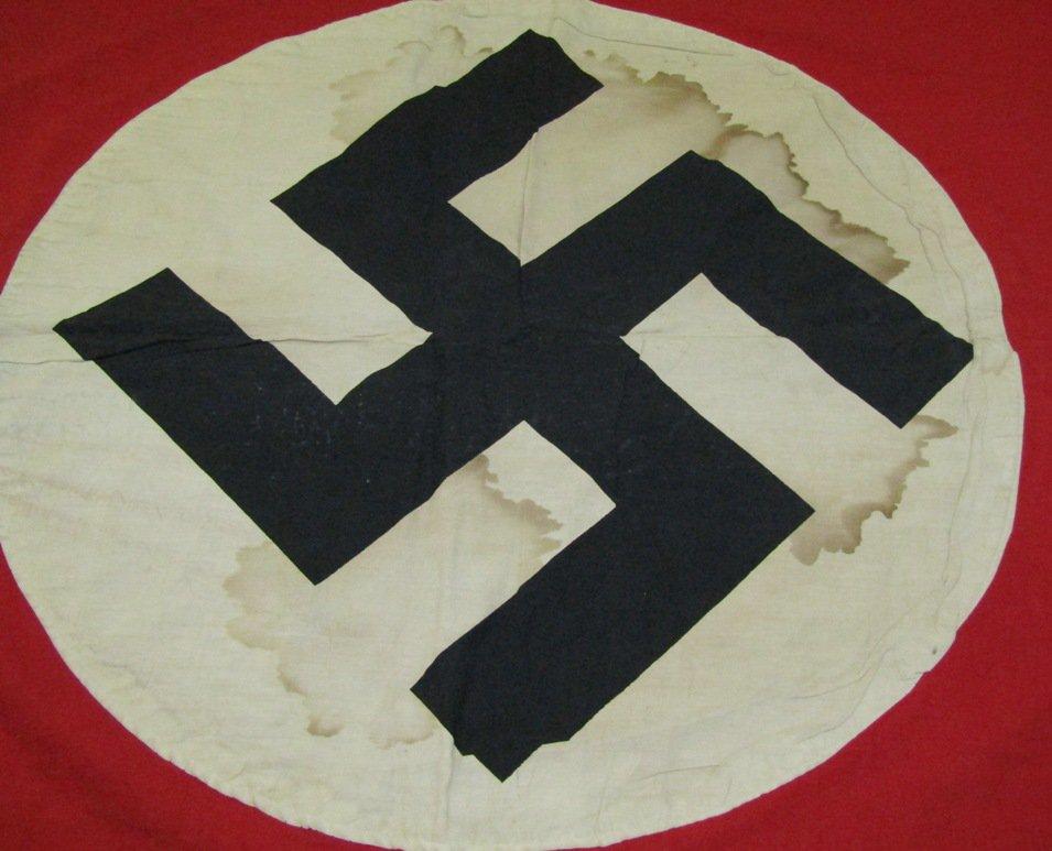 Captured Double Sided NSDAP Flag Taken From Ford-Werke Plant In Cologne