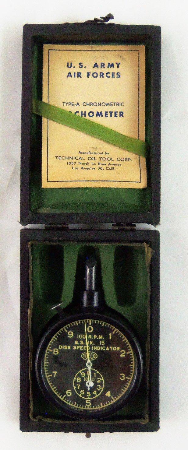 WW2 U.S. Army Air Forces Type A-943 Speed Indicator/tachometer Tester By TOTC W/Original Case