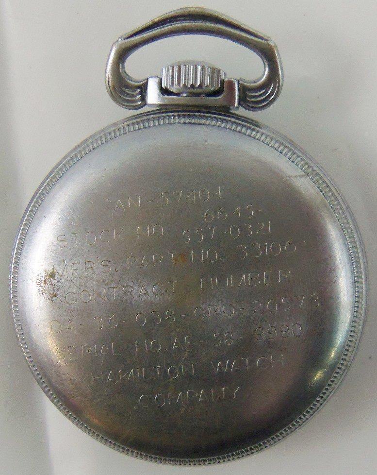 2pcs-Pre Vietnam War  4992B G.C.T. Navigator Pocket Watch With WW2 Metal Suspension Carry Case