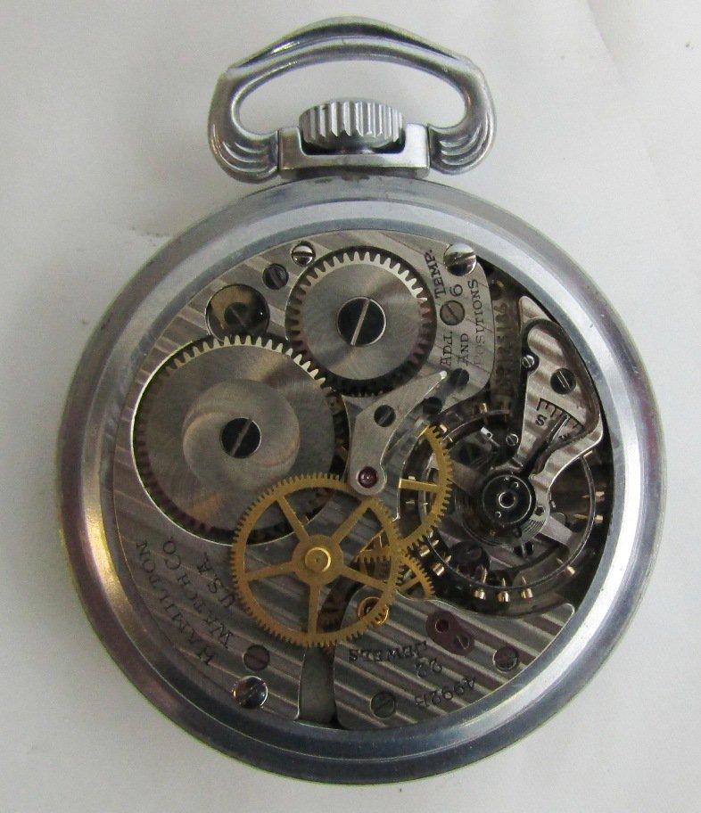 2pcs-Pre Vietnam War  4992B G.C.T. Navigator Pocket Watch With WW2 Metal Suspension Carry Case