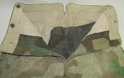 WW2 Combat Worn German Army Soldier's Splinter Pattern Camo Field Pants.