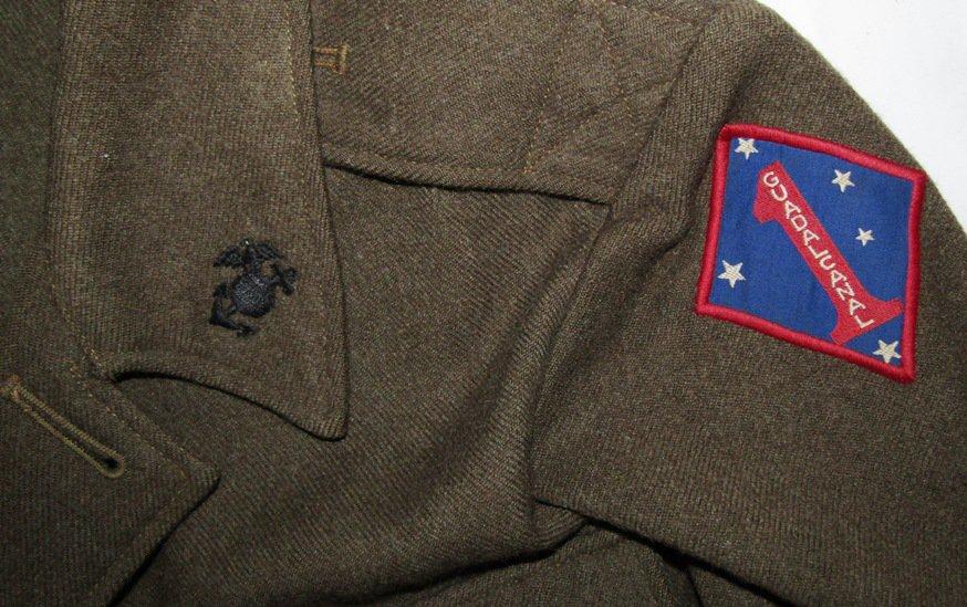 WW2 USMC 1st Marine Div. Australian Made Vandergrift W/"Blooded" Patch-Named (U-213)