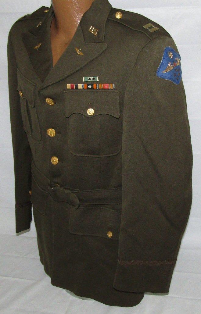 WWII US Far East Air Force/CBI Theater Class A Officer's Tunic-Bullion Patches
