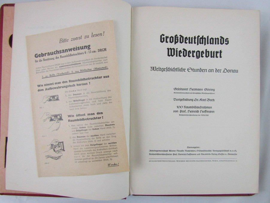 ScarceWW2 Period Stereoview Photo Book "Grosdeutschlands Wiedergeburt"