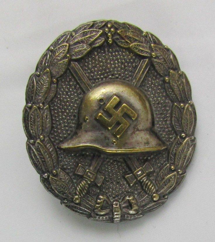 Scarce Screw Back Legion Condor Wound Badge In Silver