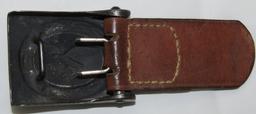 Luftwaffe Combat Buckle With Leather Tab-H. Aurich