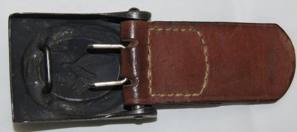 Luftwaffe Combat Buckle With Leather Tab-H. Aurich