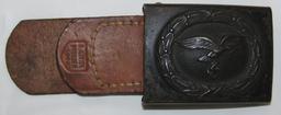 Luftwaffe Combat Buckle With Leather Tab-H. Aurich