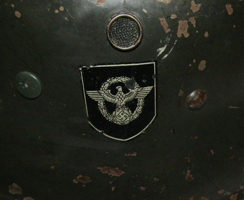 Rare 1930's Schutzpolizei/SS Police Double Decal "Himmler" Helmet
