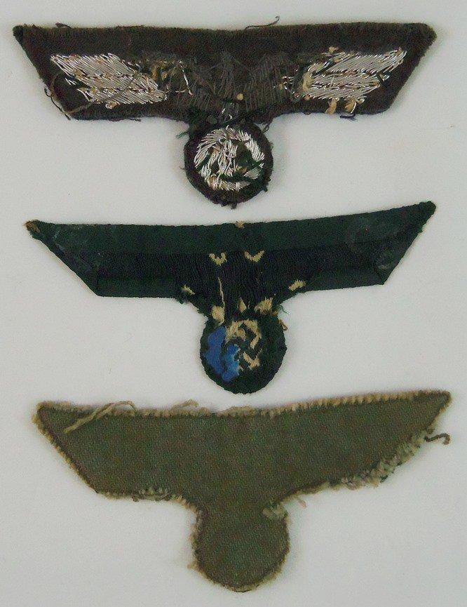 3pcs-Wehrmacht Officer, NCO & EM Breast Eagles