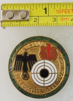 1941/42 WHW Opferschiessen Shooting Contest Award Badge In Gold