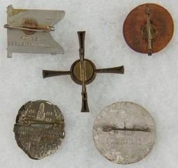 5pcs-Misc. WW2 German Rally Badges-Pins