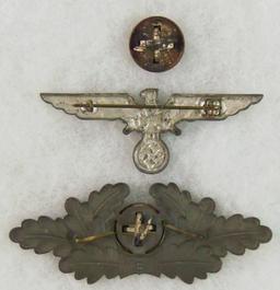 3pcs-WW2 Political Leader Cap Insignia-WW1 Veteran's Metal Breast Eagle