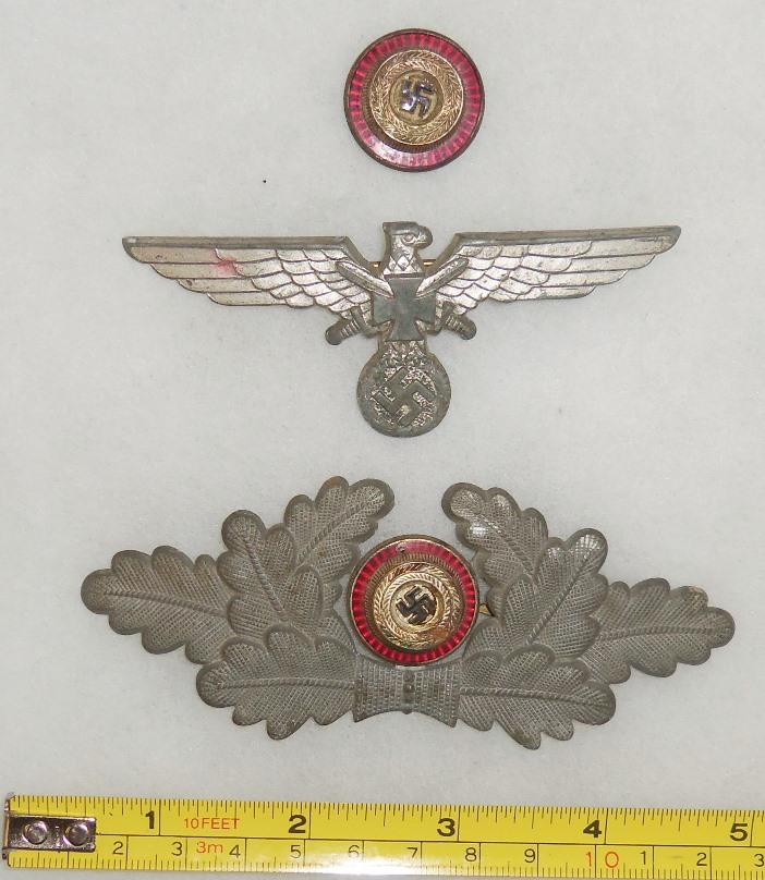 3pcs-WW2 Political Leader Cap Insignia-WW1 Veteran's Metal Breast Eagle