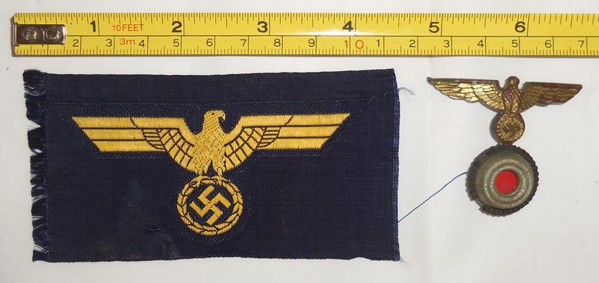 2pcs-WW2 Kriegsmarine Breast Eagle-"Donald Duck" Cap Insignia