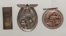 3pcs-WW2 German Wehrmacht Rally/Meeting Badges