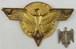 2pcs-1937 DJM Rally Badge-Hitler Youth Cartouche? Insignia