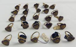 25pcs-WW2 Period USN And US Army Heart Shaped Sweetheart Rings-Harry Wosk