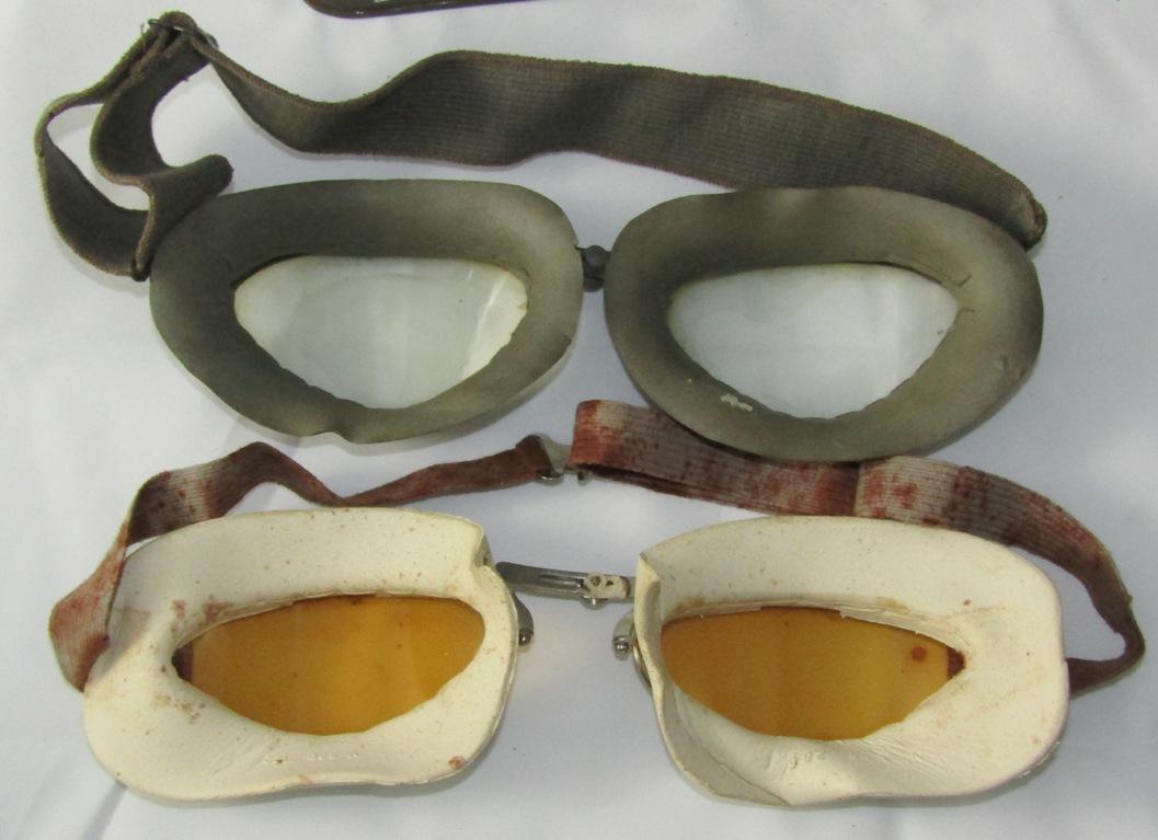 2 Pair Of WW2 German Fighter Pilot Goggles With One Storage Can