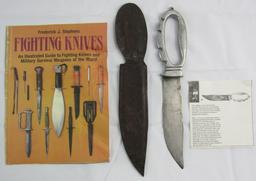 WW2 Theater Made Marine Raider Style Fighting Knife With Knuckle Guard/Sheath