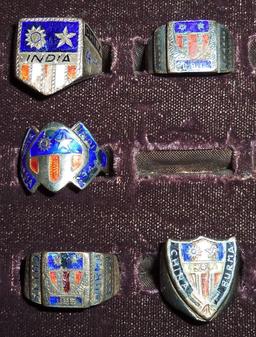 5pcs-WW2 United Statesd China-Burma-India Theater Souvenir Rings