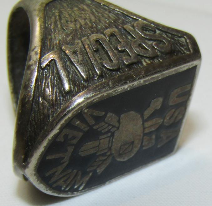 8pcs-WW2 Period Trench Art Rings-Special Forces Comm. Ring