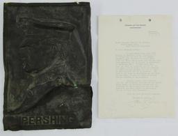 General Pershing Plaque Device-Typed Letter With Original Signature.