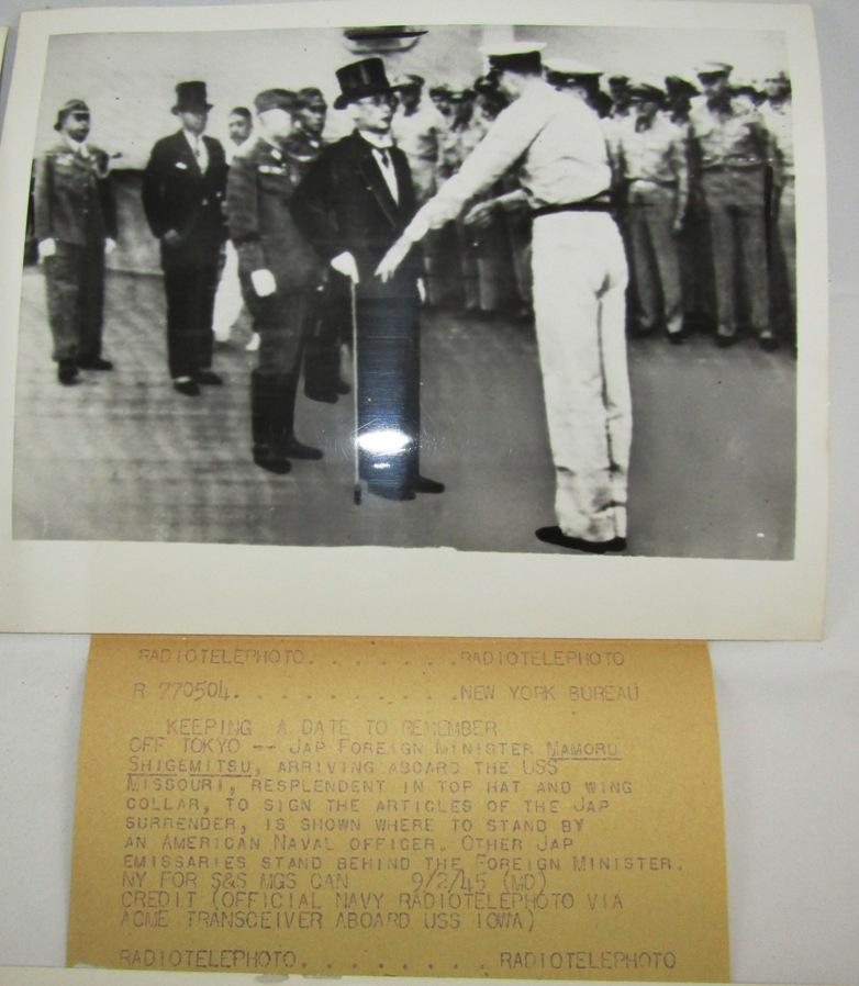 4pcs Original WW2 Japanese Surrender Press Photos