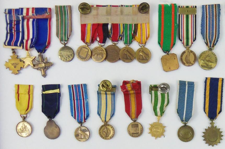 62pcs-Misc U.S. WW2-Vietnam-Later Miniature Formal Dress Medals