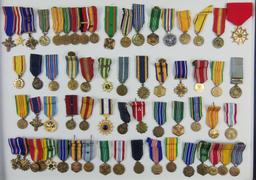 62pcs-Misc U.S. WW2-Vietnam-Later Miniature Formal Dress Medals