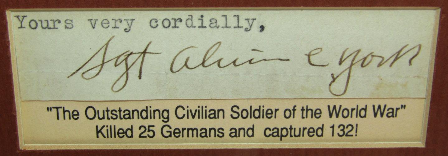 Original SGT. Alvin C. York & Colonel Buxton Signatures/Photo Framed Display