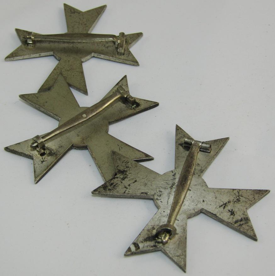 3pcs-WW2 Period 1st Class War Merit Crosses W/O Swords-S & L