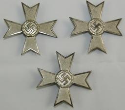 3pcs-WW2 Period 1st Class War Merit Crosses W/O Swords-S & L