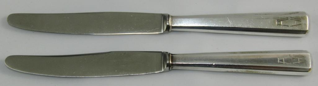 2pcs-WW2 Period Adolf Hitler Monogram Desert Knives-.800 Hallmark