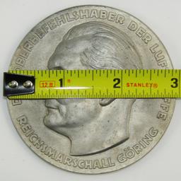 Scarce WW2 Herman Goring Luftwaffe Award For Technical Excellence Table Medallion