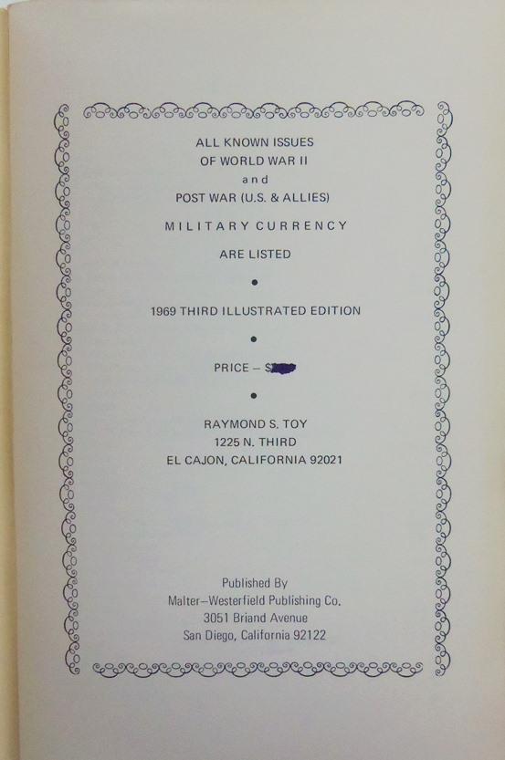 4 pcs. US Military Insignia/Allied Military Currency Reference Books