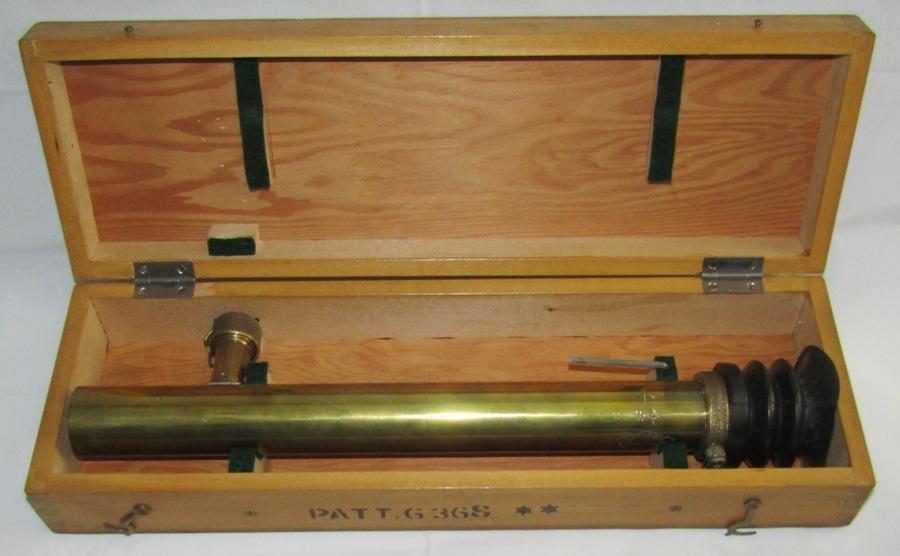 WW2 British Navy Gun Sight Telescope/Type 46 dated 1945 W/Original Wood case