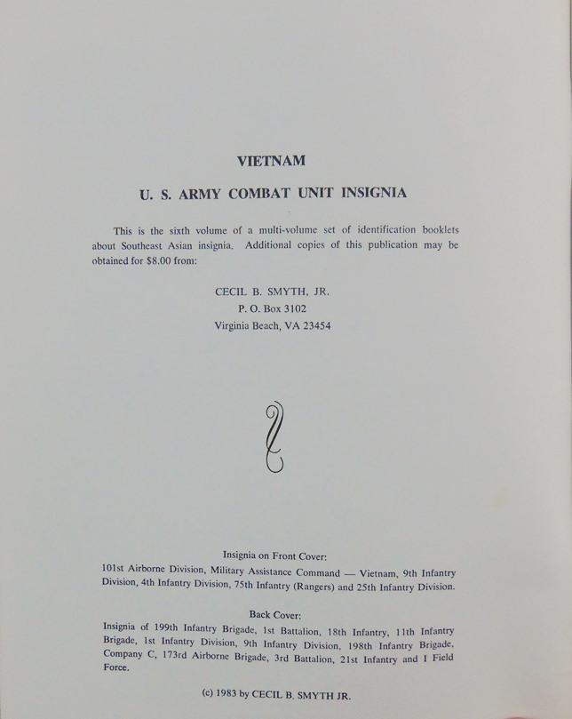 6 pcs. Vietnam War Era Insignia and History Reference Books