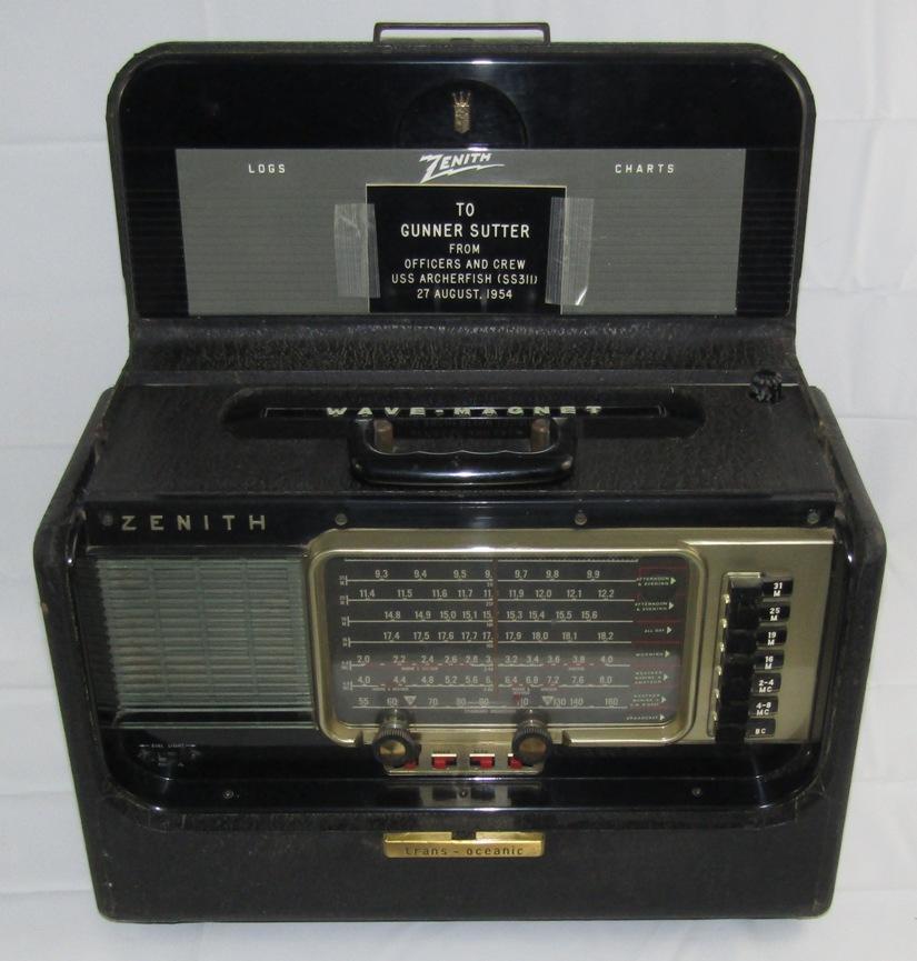 1950's Zenith L600 Trans-Oceanic Tube Radio Dedicated To USS Archerfish Crewman